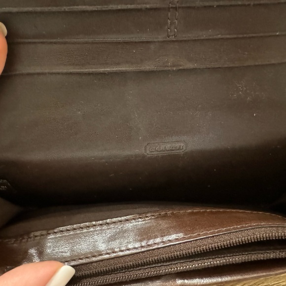 Coach Brown Patchwork Cheetah Suede Wallet Rare - Picture 4 of 7